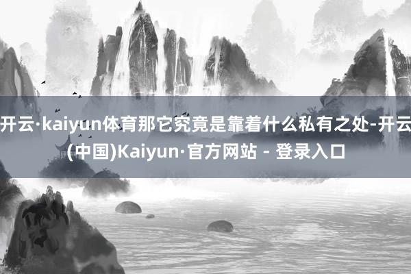 开云·kaiyun体育那它究竟是靠着什么私有之处-开云(中国)Kaiyun·官方网站 - 登录入口