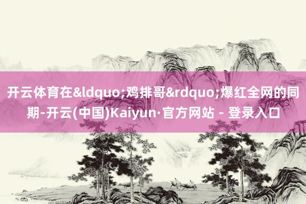 开云体育在&ldquo;鸡排哥&rdquo;爆红全网的同期-开云(中国)Kaiyun·官方网站 - 登录入口